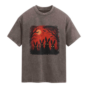Rake Creepypasta Washed Cotton T-Shirt Creepy Cryptid Series Horror Goth Alt Alternative Art
