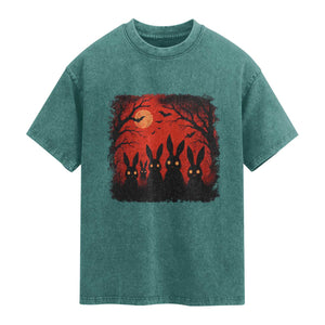 Rake Creepypasta Washed Cotton T-Shirt Creepy Cryptid Series Horror Goth Alt Alternative Art