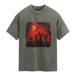 Rake Creepypasta Washed Cotton T-Shirt Creepy Cryptid Series Horror Goth Alt Alternative Art
