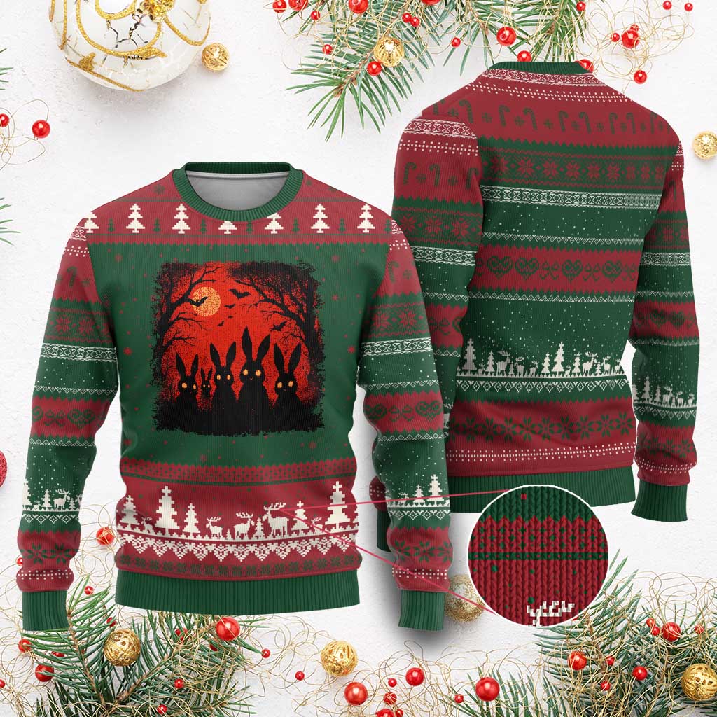 Rake Creepypasta Ugly Christmas Sweater Creepy Cryptid Series Horror Goth Alt Alternative Art TS10 Red Green Print Your Wear