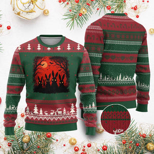 Rake Creepypasta Ugly Christmas Sweater Creepy Cryptid Series Horror Goth Alt Alternative Art TS10 Red Green Print Your Wear