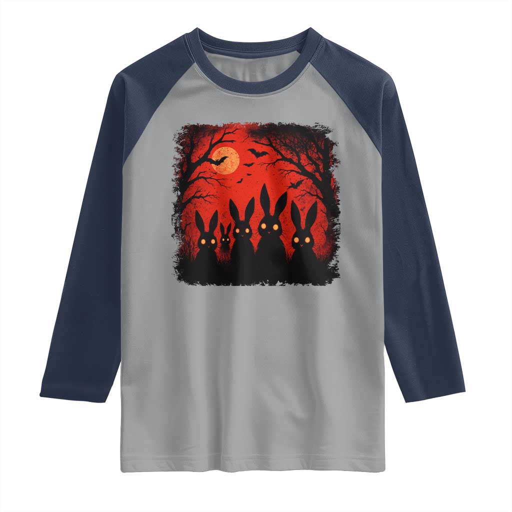 Rake Creepypasta Raglan Shirt Creepy Cryptid Series Horror Goth Alt Alternative Art TS10 Sport Gray Navy Print Your Wear