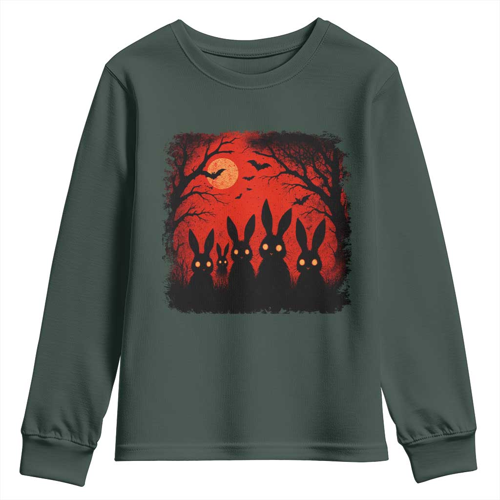 Rake Creepypasta Youth Sweatshirt Creepy Cryptid Series Horror Goth Alt Alternative Art TS10 Dark Forest Green Print Your Wear