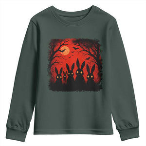 Rake Creepypasta Youth Sweatshirt Creepy Cryptid Series Horror Goth Alt Alternative Art TS10 Dark Forest Green Print Your Wear