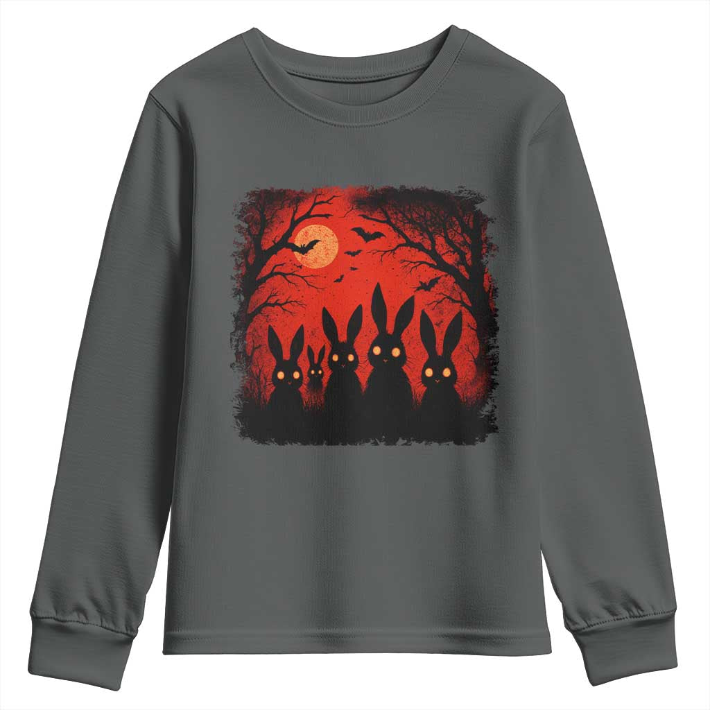 Rake Creepypasta Youth Sweatshirt Creepy Cryptid Series Horror Goth Alt Alternative Art TS10 Dark Heather Print Your Wear