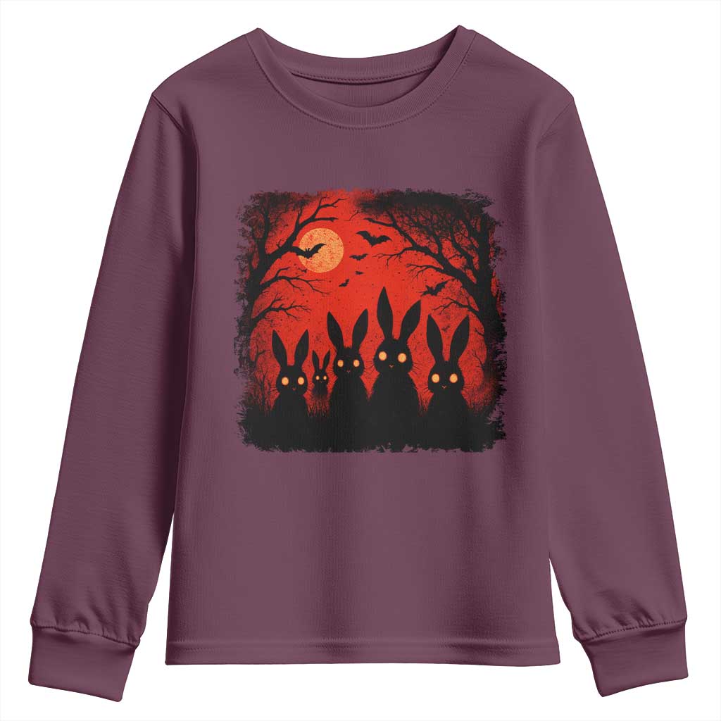 Rake Creepypasta Youth Sweatshirt Creepy Cryptid Series Horror Goth Alt Alternative Art TS10 Maroon Print Your Wear