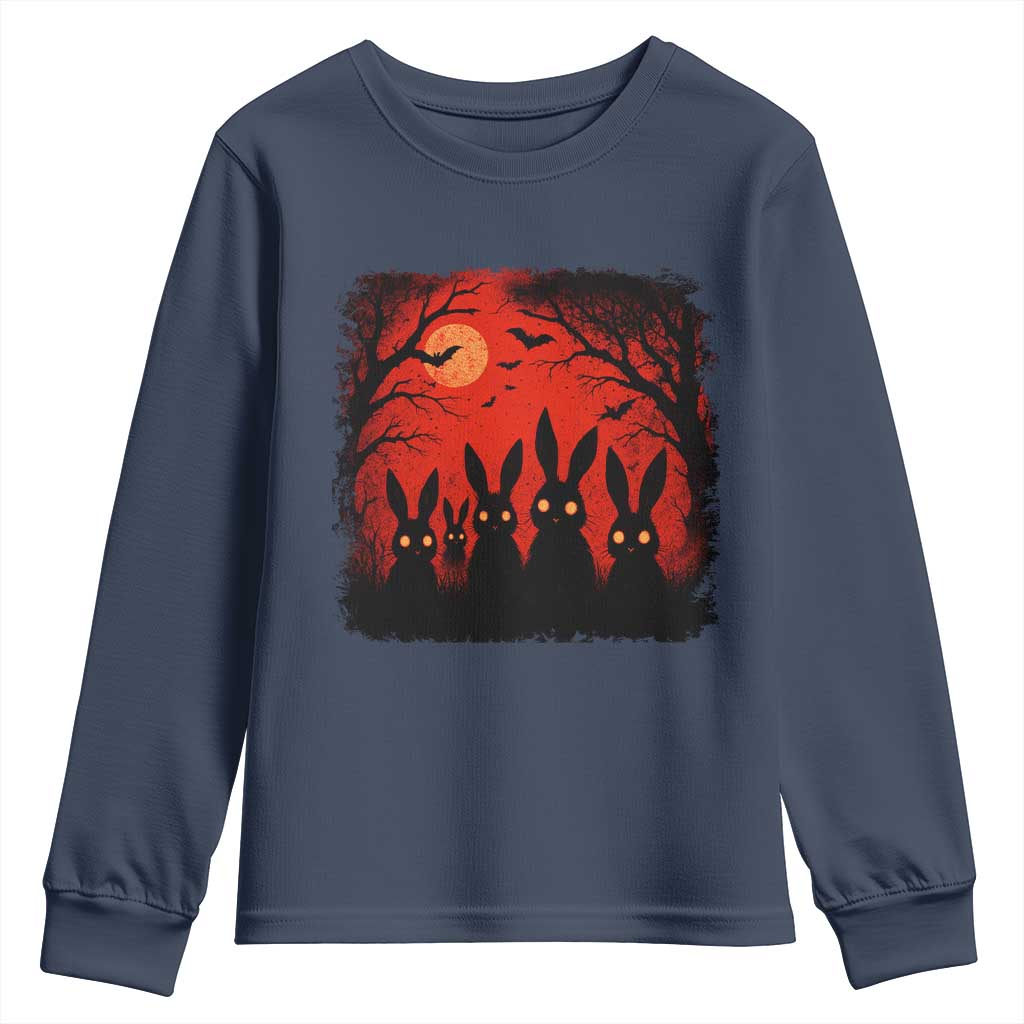 Rake Creepypasta Youth Sweatshirt Creepy Cryptid Series Horror Goth Alt Alternative Art TS10 Navy Print Your Wear