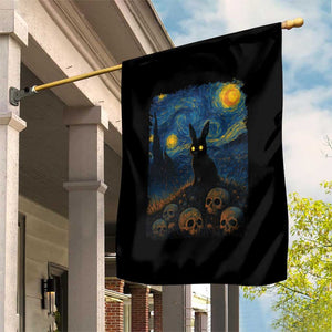 Creepy Cute Bunny Rabbits Garden Flag Alt Goth Grunge Dark Horror Starry Night Van Gogh Aesthetic TS10 Print Your Wear