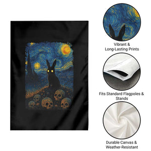 Creepy Cute Bunny Rabbits Garden Flag Alt Goth Grunge Dark Horror Starry Night Van Gogh Aesthetic TS10 Print Your Wear