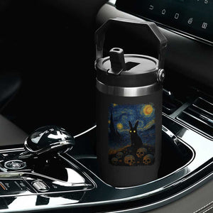 Creepy Cute Bunny Rabbits Flip Straw Tumbler Alt Goth Grunge Dark Horror Starry Night Van Gogh Aesthetic TS10 Print Your Wear