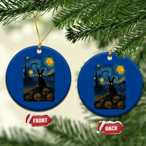 Creepy Cute Bunny Rabbits Ceramic Ornament Alt Goth Grunge Dark Horror Starry Night Van Gogh Aesthetic TS10 1pc Blue Print Your Wear