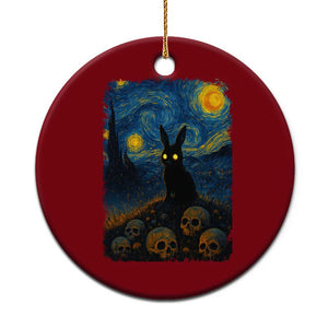 Creepy Cute Bunny Rabbits Ceramic Ornament Alt Goth Grunge Dark Horror Starry Night Van Gogh Aesthetic TS10 1pc Red Print Your Wear