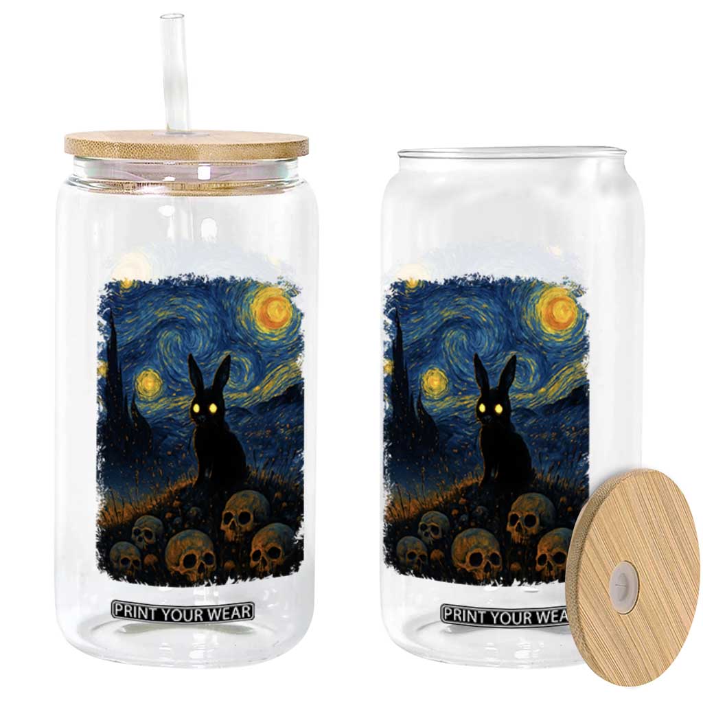 Creepy Cute Bunny Rabbits Glass Can Alt Goth Grunge Dark Horror Starry Night Van Gogh Aesthetic TS10 Print Your Wear