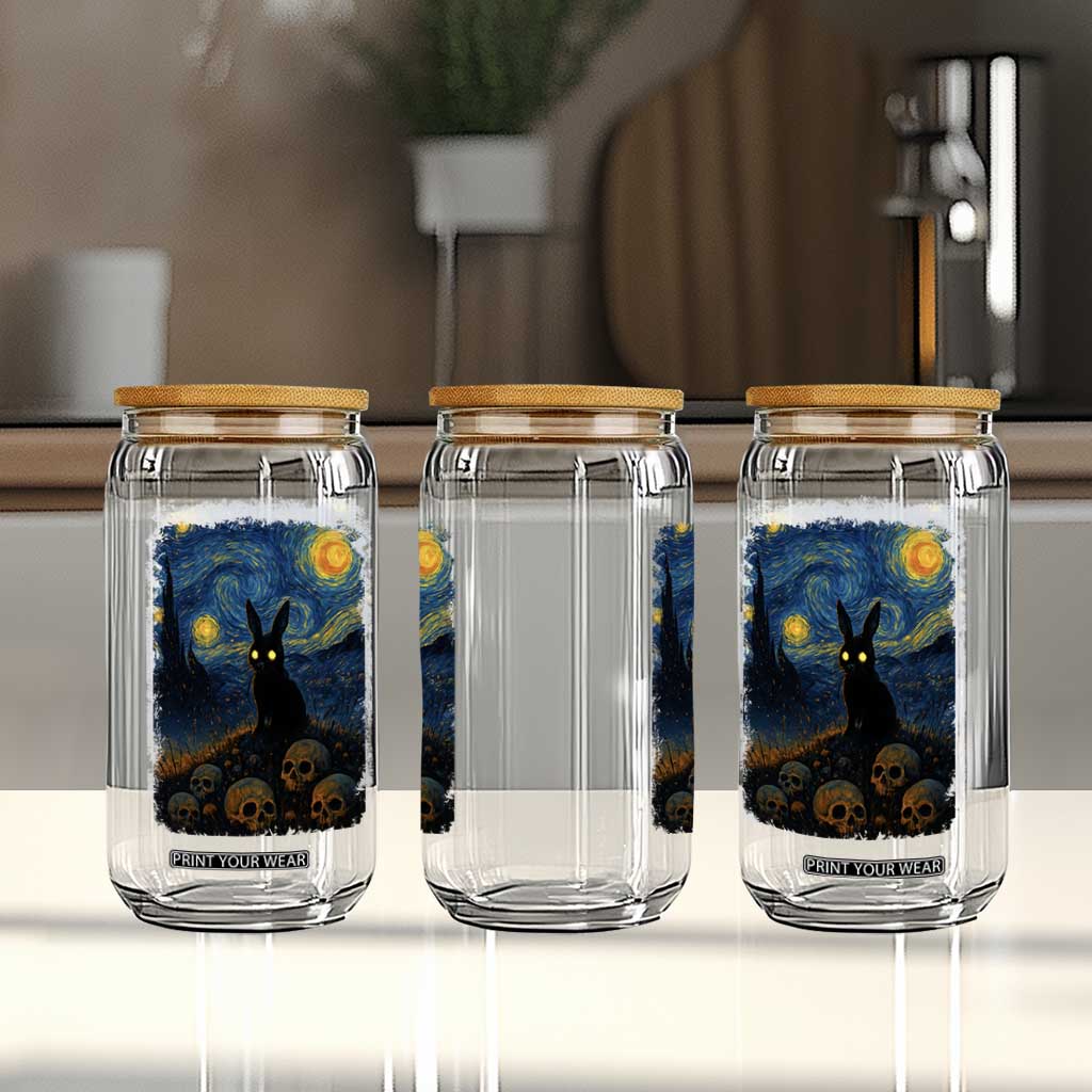 Creepy Cute Bunny Rabbits Glass Can Alt Goth Grunge Dark Horror Starry Night Van Gogh Aesthetic TS10 Print Your Wear
