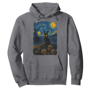 Creepy Cute Bunny Rabbits Hoodie Alt Goth Grunge Dark Horror Starry Night Van Gogh Aesthetic TS10 Charcoal Print Your Wear