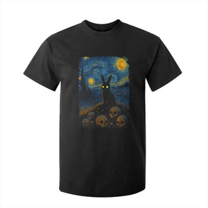 Creepy Cute Bunny Rabbits T Shirt For Kid Alt Goth Grunge Dark Horror Starry Night Van Gogh Aesthetic TS10 Black Print Your Wear