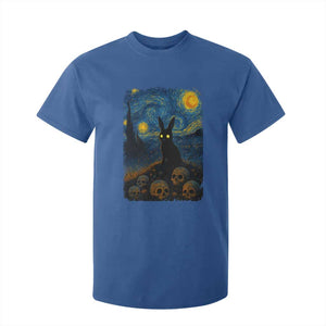 Creepy Cute Bunny Rabbits T Shirt For Kid Alt Goth Grunge Dark Horror Starry Night Van Gogh Aesthetic TS10 Royal Blue Print Your Wear