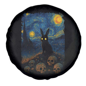 Creepy Cute Bunny Rabbits Spare Tire Cover Alt Goth Grunge Dark Horror Starry Night Van Gogh Aesthetic TS10 Print Your Wear