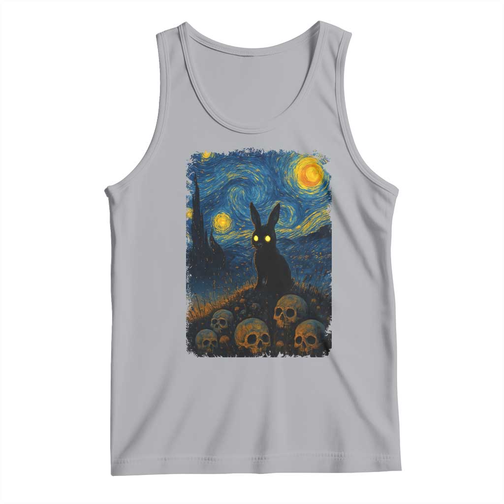 Creepy Cute Bunny Rabbits Tank Top Alt Goth Grunge Dark Horror Starry Night Van Gogh Aesthetic TS10 Athletic Heather Print Your Wear