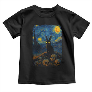 Creepy Cute Bunny Rabbits Toddler T Shirt Alt Goth Grunge Dark Horror Starry Night Van Gogh Aesthetic TS10 Black Print Your Wear