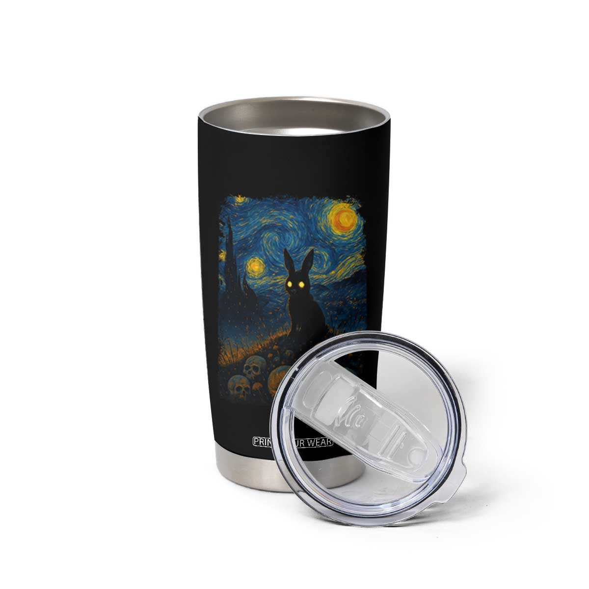 Creepy Cute Bunny Rabbits Tumbler Cup Alt Goth Grunge Dark Horror Starry Night Van Gogh Aesthetic TS10 Print Your Wear