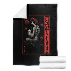 La Llorona Throw Blanket Folklore Japanese Spider Lily Soft Grunge Anime Aesthetic Flower TS10 Black Print Your Wear