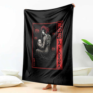 La Llorona Throw Blanket Folklore Japanese Spider Lily Soft Grunge Anime Aesthetic Flower TS10 Print Your Wear