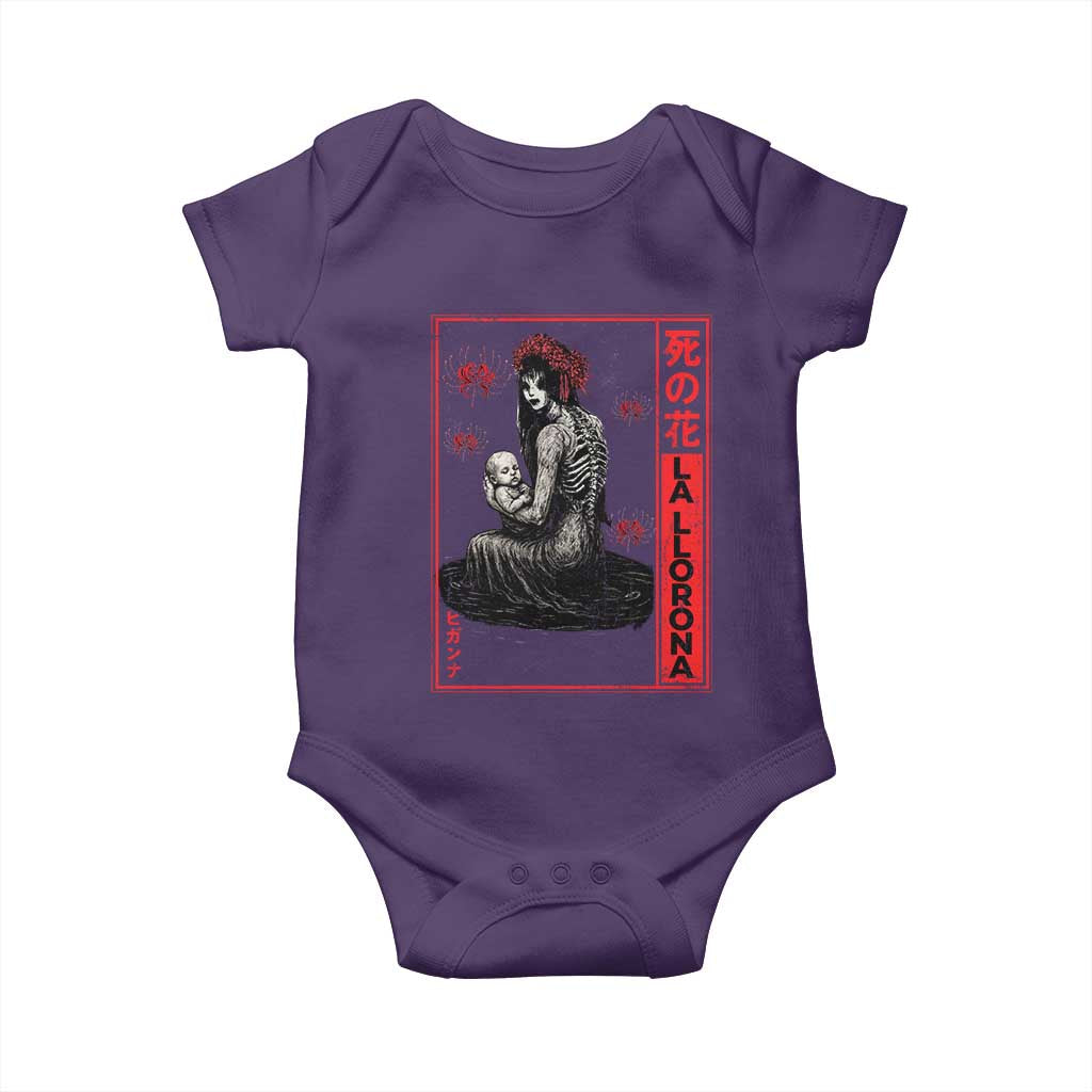 La Llorona Baby Onesie Folklore Japanese Spider Lily Soft Grunge Anime Aesthetic Flower TS10 Purple Print Your Wear