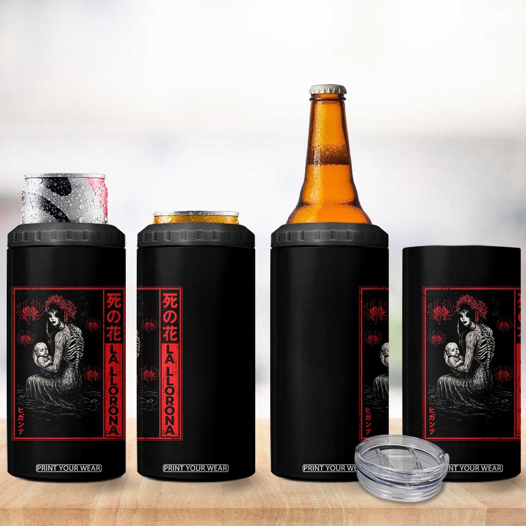 La Llorona 4 in 1 Can Cooler Tumbler Folklore Japanese Spider Lily Soft Grunge Anime Aesthetic Flower TS10 Print Your Wear