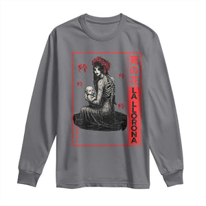 La Llorona Long Sleeve Shirt Folklore Japanese Spider Lily Soft Grunge Anime Aesthetic Flower TS10 Charcoal Print Your Wear