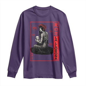 La Llorona Long Sleeve Shirt Folklore Japanese Spider Lily Soft Grunge Anime Aesthetic Flower TS10 Purple Print Your Wear
