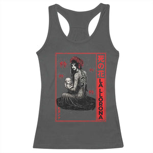La Llorona Racerback Tank Top Folklore Japanese Spider Lily Soft Grunge Anime Aesthetic Flower TS10 Dark Heather Print Your Wear