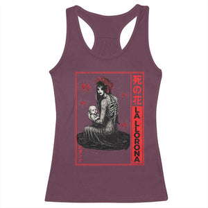 La Llorona Racerback Tank Top Folklore Japanese Spider Lily Soft Grunge Anime Aesthetic Flower TS10 Maroon Print Your Wear