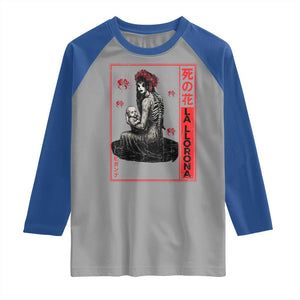 La Llorona Raglan Shirt Folklore Japanese Spider Lily Soft Grunge Anime Aesthetic Flower TS10 Sport Gray Royal Print Your Wear