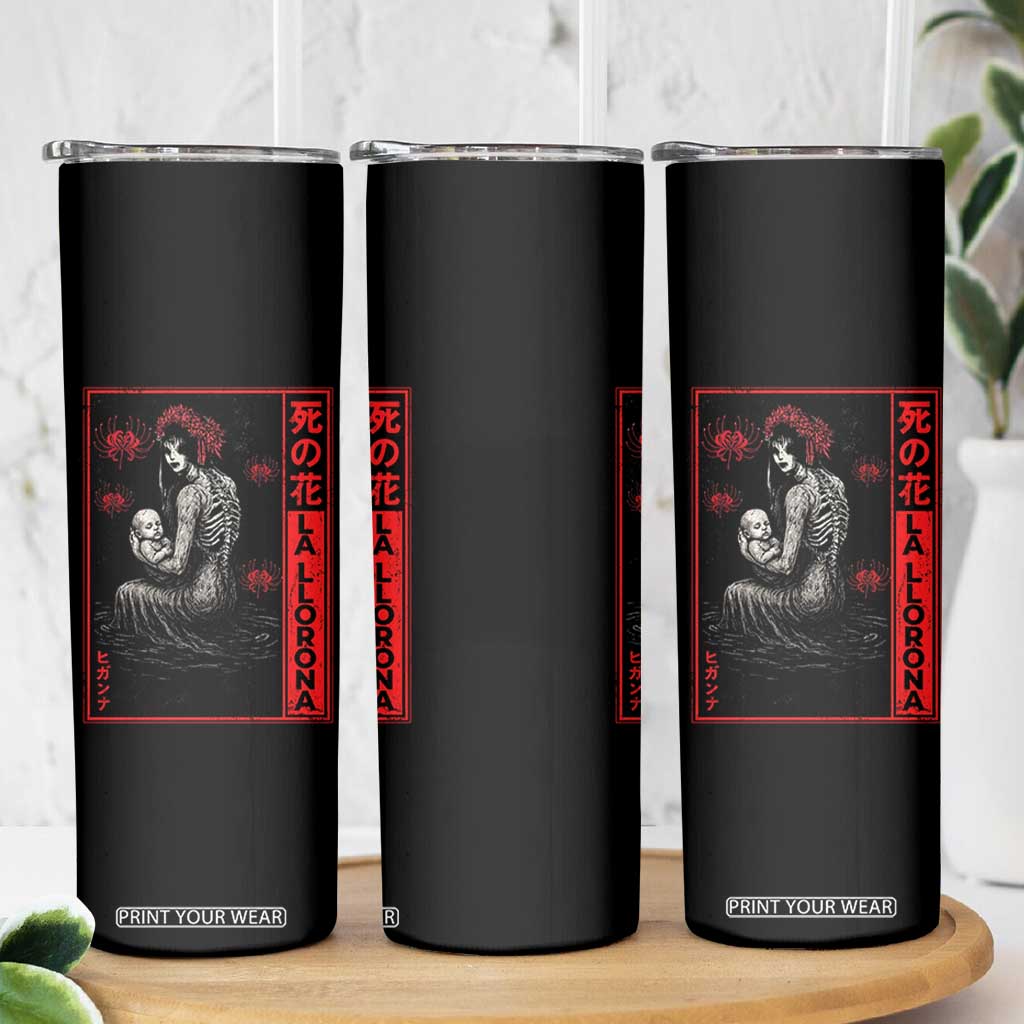 La Llorona Skinny Tumbler Folklore Japanese Spider Lily Soft Grunge Anime Aesthetic Flower TS10 Print Your Wear