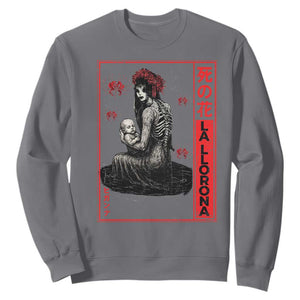 La Llorona Sweatshirt Folklore Japanese Spider Lily Soft Grunge Anime Aesthetic Flower TS10 Charcoal Print Your Wear