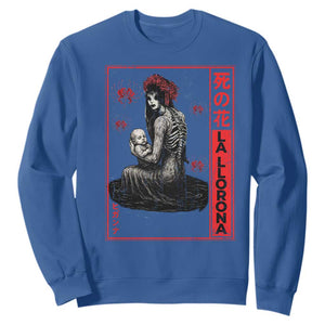 La Llorona Sweatshirt Folklore Japanese Spider Lily Soft Grunge Anime Aesthetic Flower TS10 Royal Blue Print Your Wear