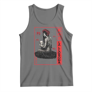 La Llorona Tank Top Folklore Japanese Spider Lily Soft Grunge Anime Aesthetic Flower TS10 Black Heather Print Your Wear