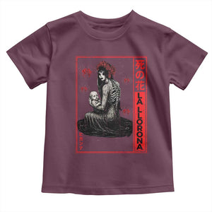 La Llorona Toddler T Shirt Folklore Japanese Spider Lily Soft Grunge Anime Aesthetic Flower TS10 Maroon Print Your Wear