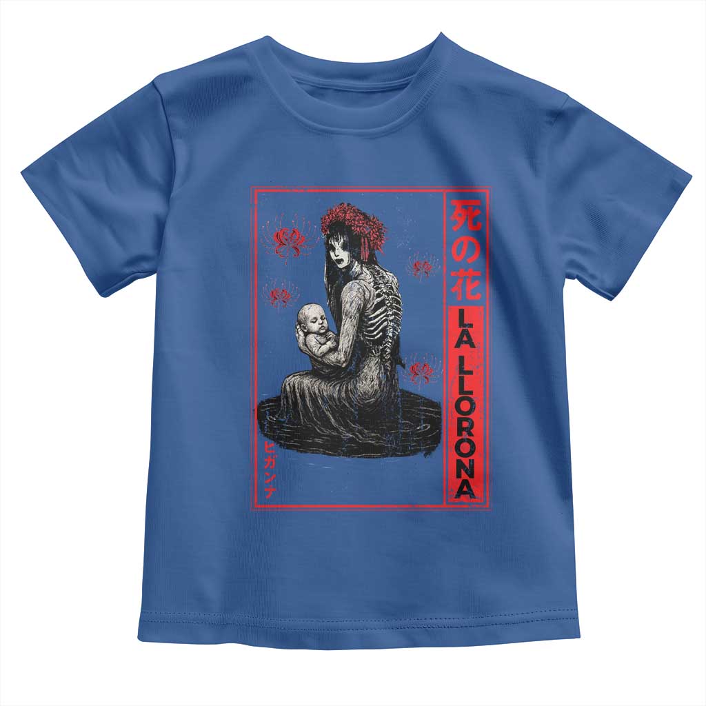 La Llorona Toddler T Shirt Folklore Japanese Spider Lily Soft Grunge Anime Aesthetic Flower TS10 Royal Blue Print Your Wear