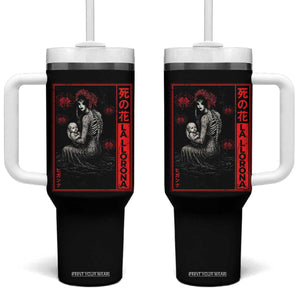 La Llorona Tumbler With Handle Folklore Japanese Spider Lily Soft Grunge Anime Aesthetic Flower TS10 One Size: 40 oz Black Print Your Wear