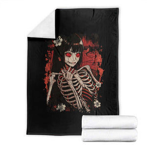 Horror Anime Manga Throw Blanket Japan Japanese Creepy Kawaii Goth TS10 Black Print Your Wear