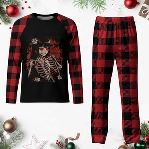 Horror Anime Manga Plaid Pajama Set Japan Japanese Creepy Kawaii Goth TS10 Buffalo Plaid Print Your Wear