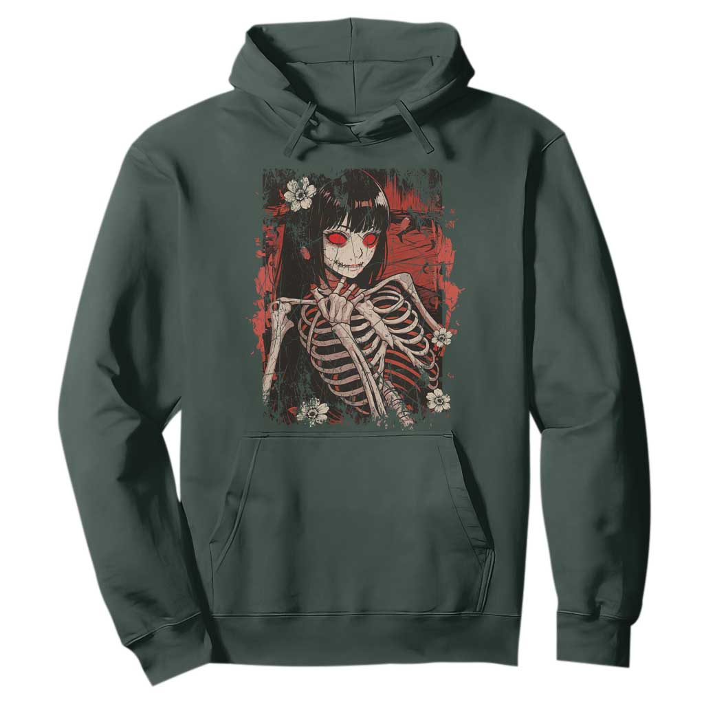 Horror Anime Manga Hoodie Japan Japanese Creepy Kawaii Goth TS10 Dark Forest Green Print Your Wear