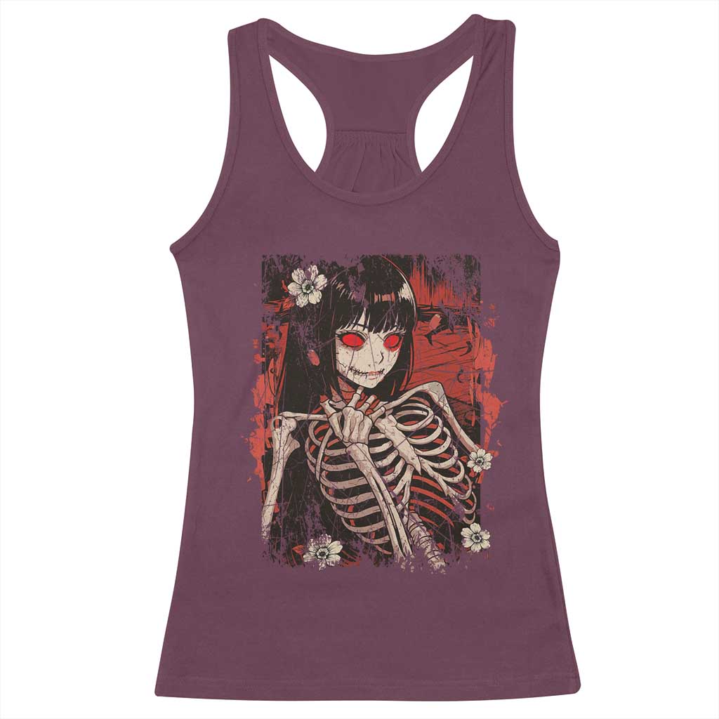 Horror Anime Manga Racerback Tank Top Japan Japanese Creepy Kawaii Goth TS10 Maroon Print Your Wear