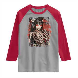 Horror Anime Manga Raglan Shirt Japan Japanese Creepy Kawaii Goth TS10 Sport Gray Red Print Your Wear