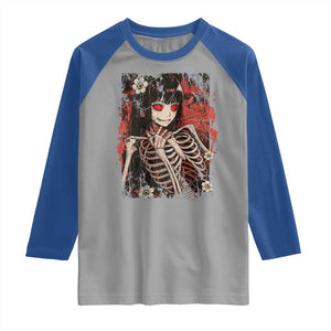 Horror Anime Manga Raglan Shirt Japan Japanese Creepy Kawaii Goth TS10 Sport Gray Royal Print Your Wear
