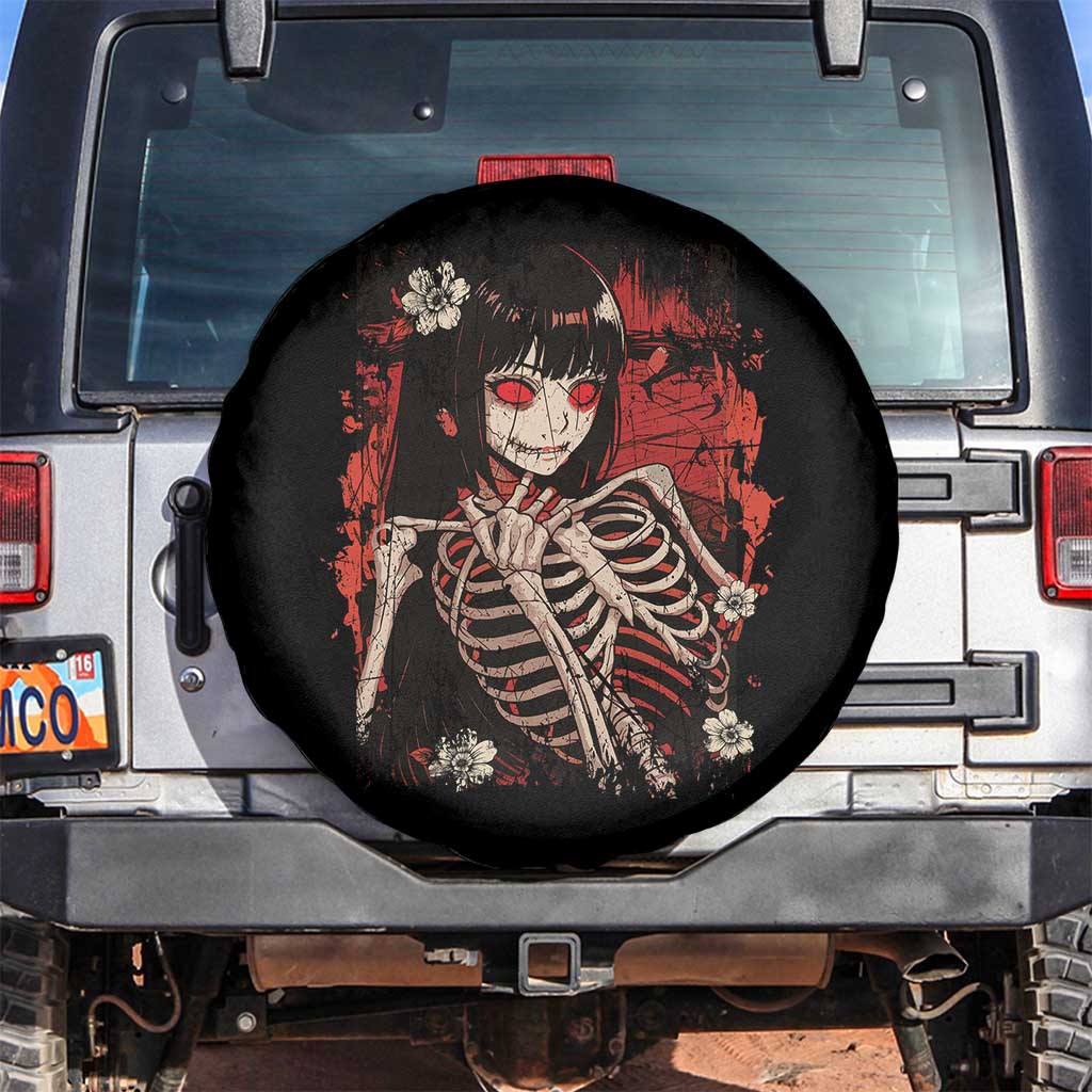 Horror Anime Manga Spare Tire Cover Japan Japanese Creepy Kawaii Goth TS10 No hole Black Print Your Wear