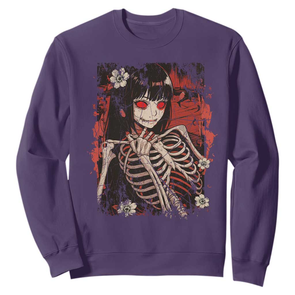 Horror Anime Manga Sweatshirt Japan Japanese Creepy Kawaii Goth TS10 Purple Print Your Wear