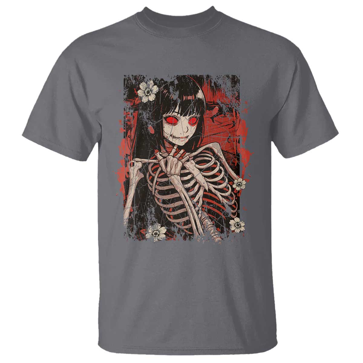 Horror Anime Manga T Shirt Japan Japanese Creepy Kawaii Goth TS10 Charcoal Print Your Wear